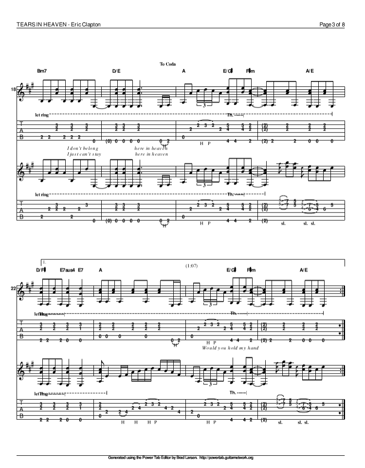 Eric_Clapton_泪洒天堂独奏谱_原调六线谱精选版