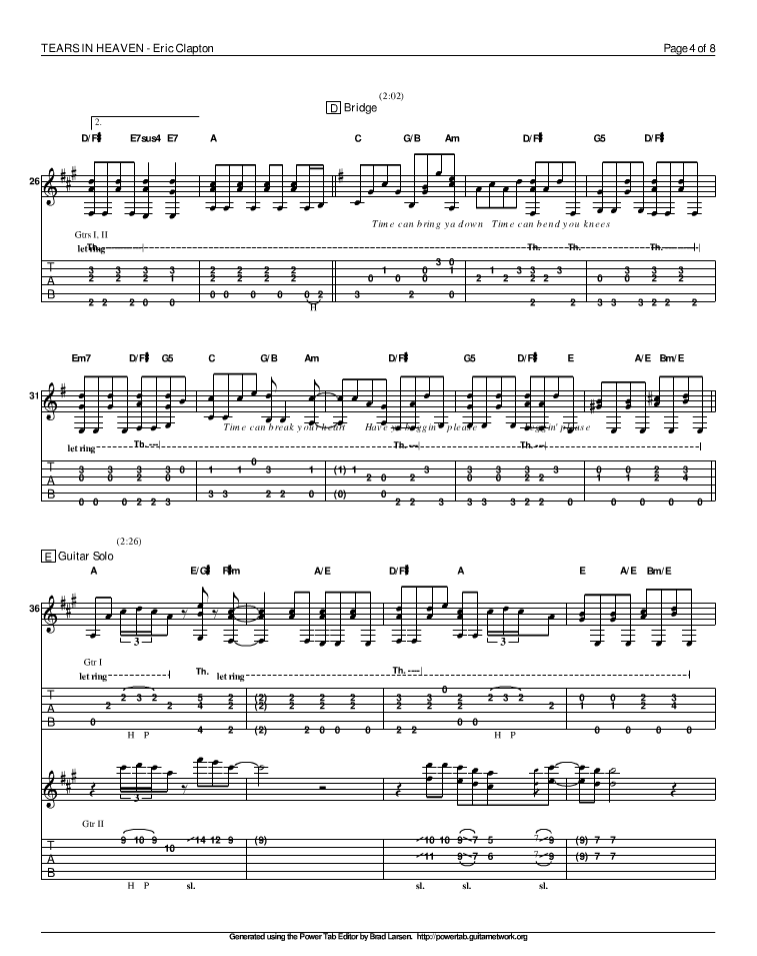 Eric_Clapton_泪洒天堂独奏谱_原调六线谱精选版
