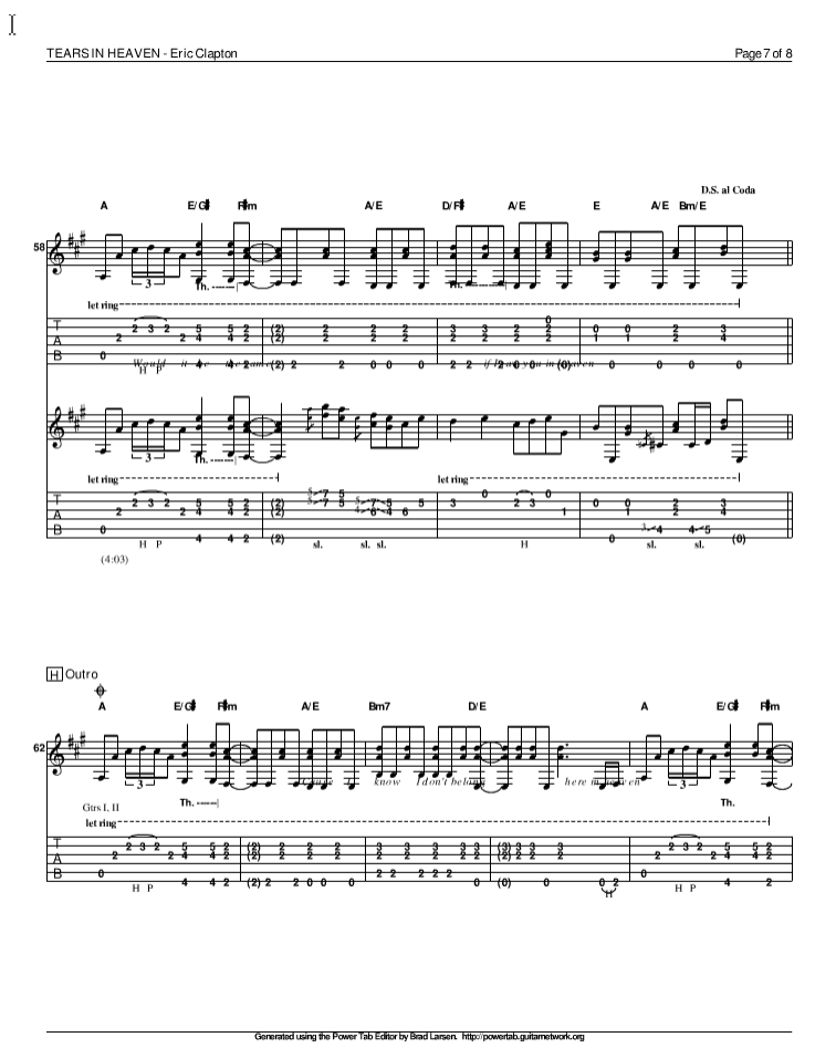 Eric_Clapton_泪洒天堂独奏谱_原调六线谱精选版