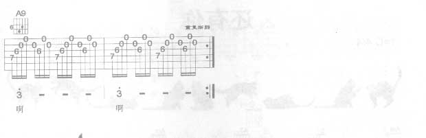 窦唯_上帝保佑吉他六线谱A调_吉他超级秀弹唱伴奏六线谱
