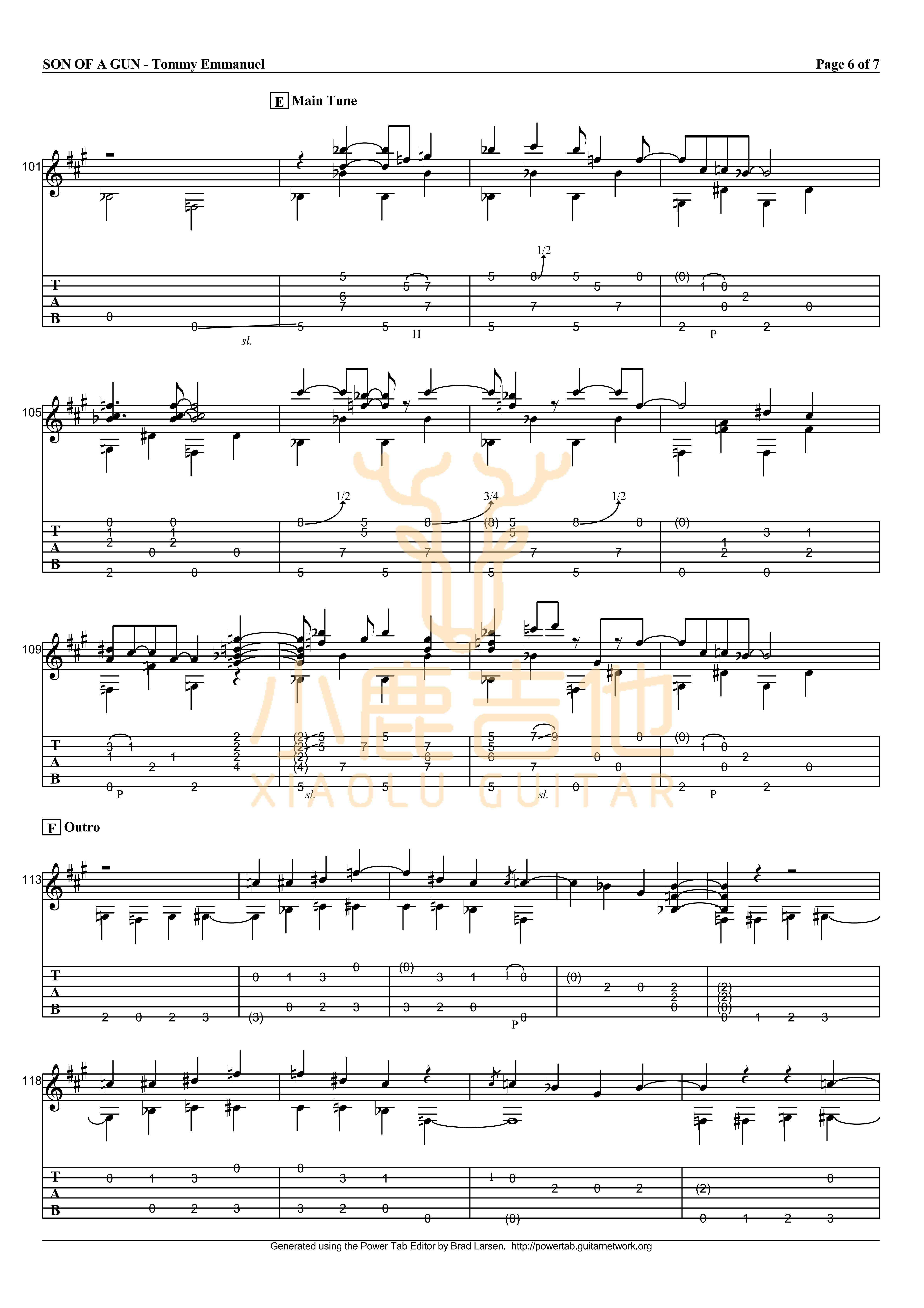 son_of_a_gun-Tommy_Emmanuel拇指弹拨吉他六线谱