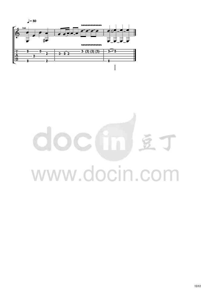 杨昊昆_相忘于江湖独奏谱_原调六线谱_豆丁网编配