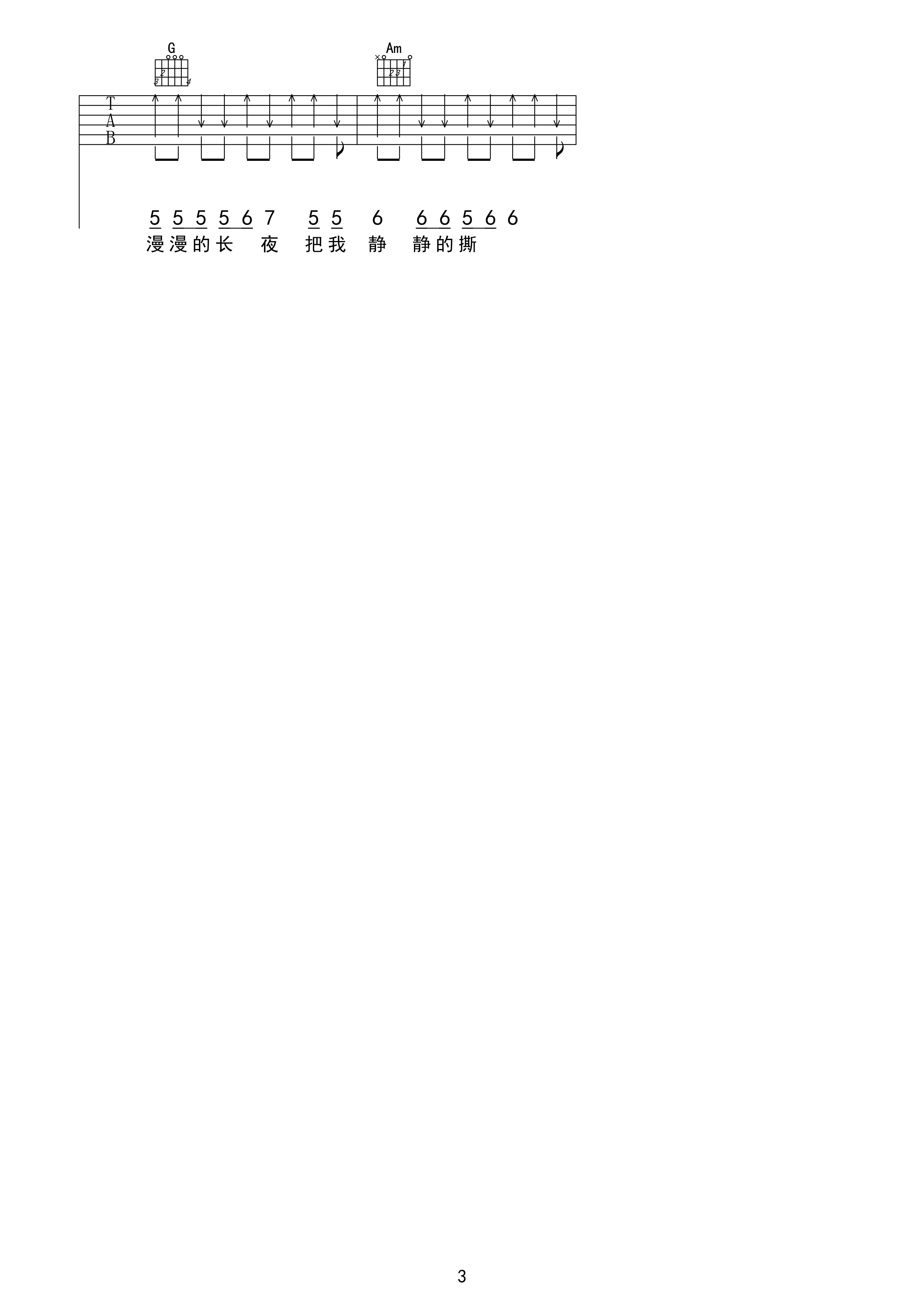 郑智化_夜未眠吉他六线谱E调_吉他三脚猫弹唱伴奏六线谱