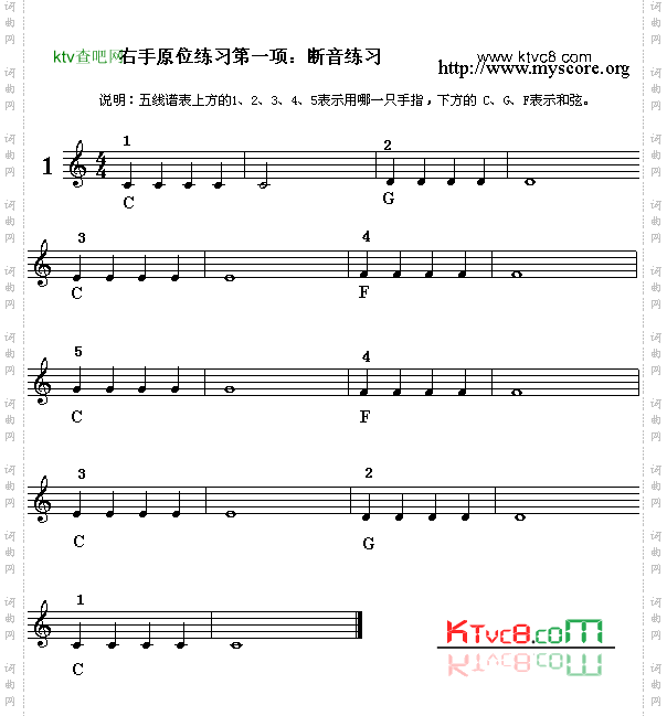 电子琴浅易练习之二