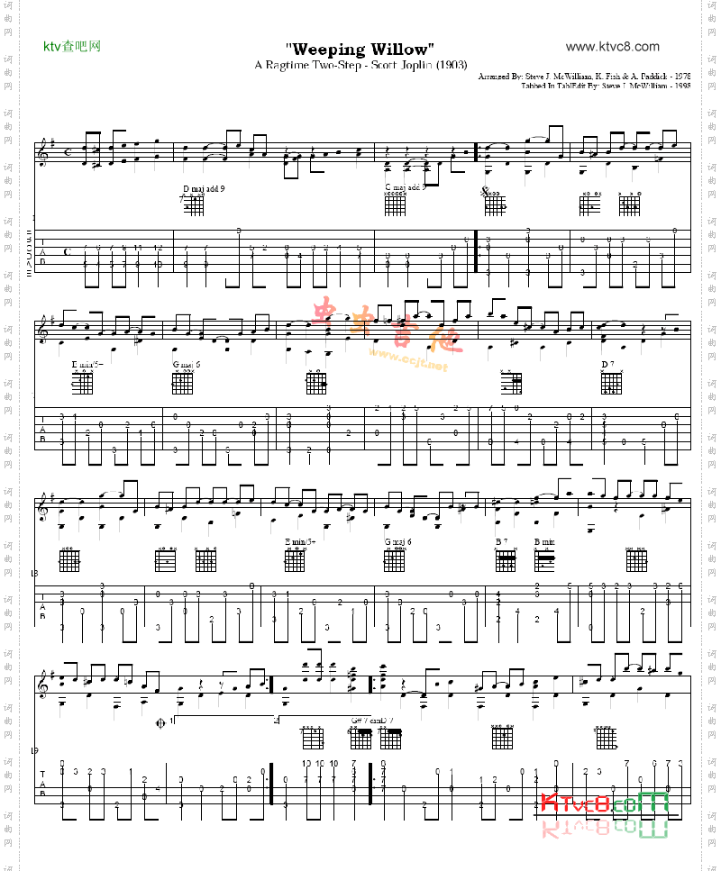 WeepingWillow_吉他谱 六线谱