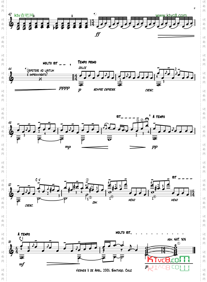 paseonocturno_详细指法吉他谱谱
