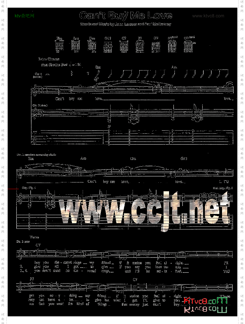 CantBuyMeLove吉他谱六线谱-