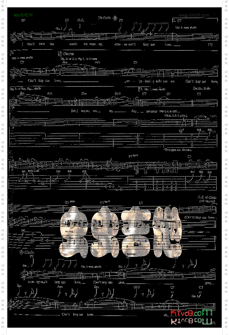 CantBuyMeLove吉他谱六线谱-