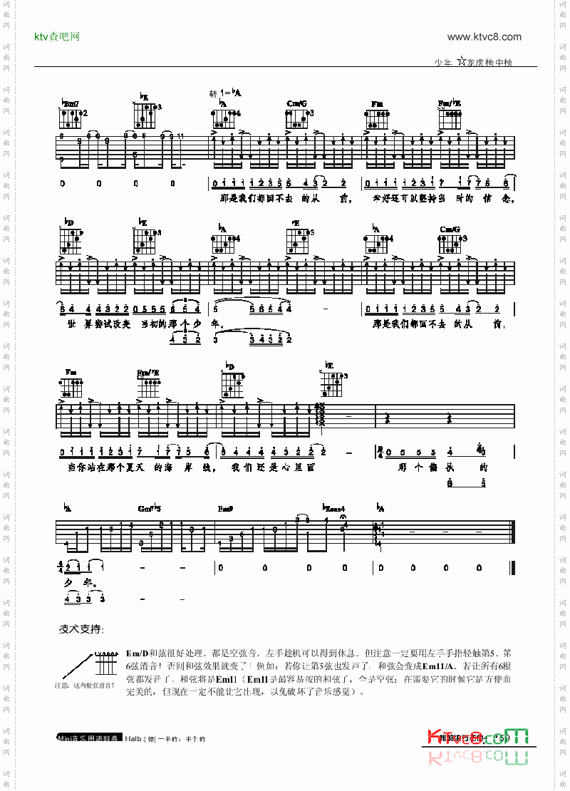 少年-弹唱吉他类流行