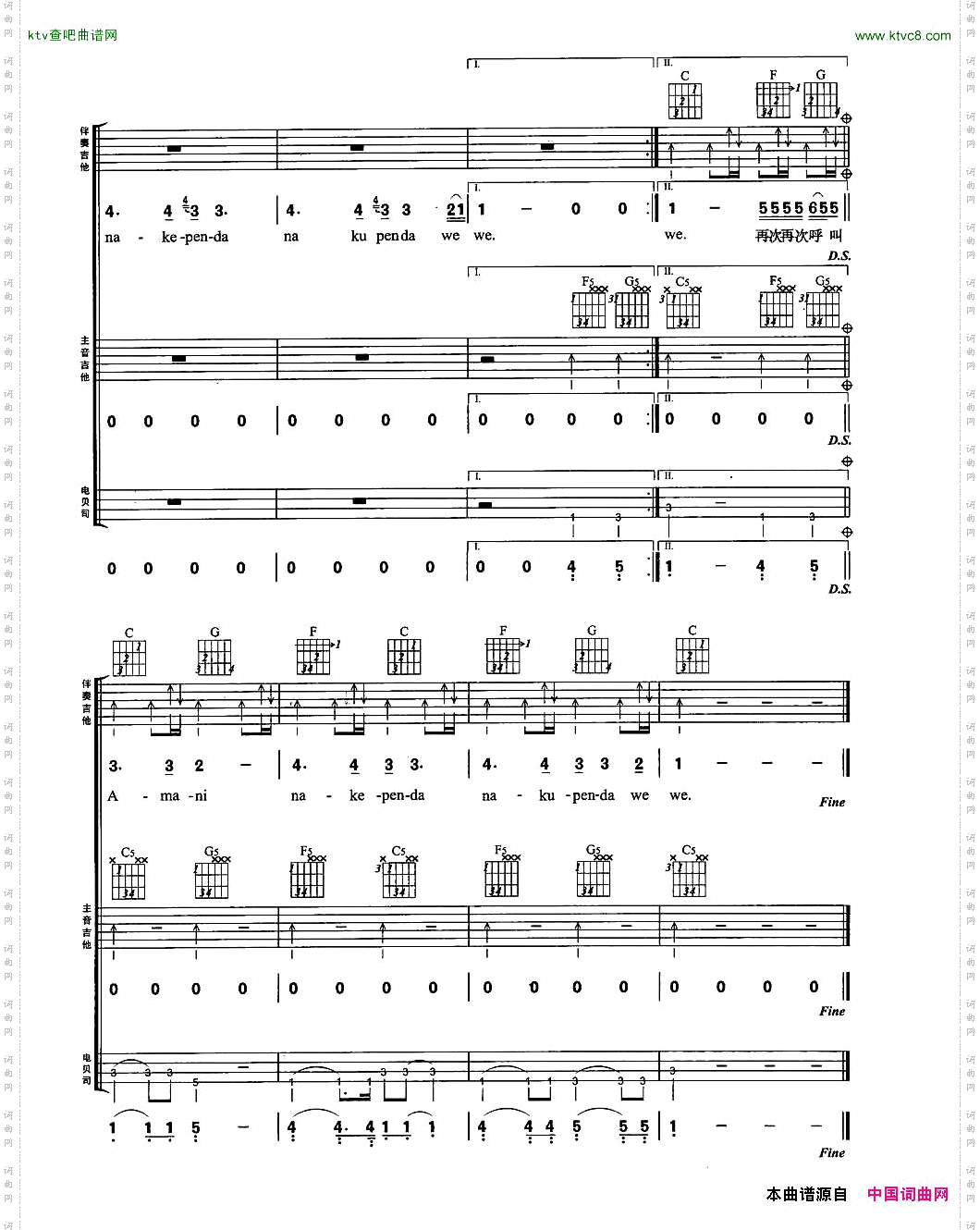 AmaniBEYOND乐队金曲吉他组合弹唱