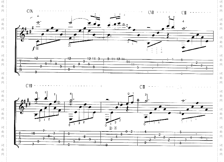 卡伐蒂娜吉他谱六线谱