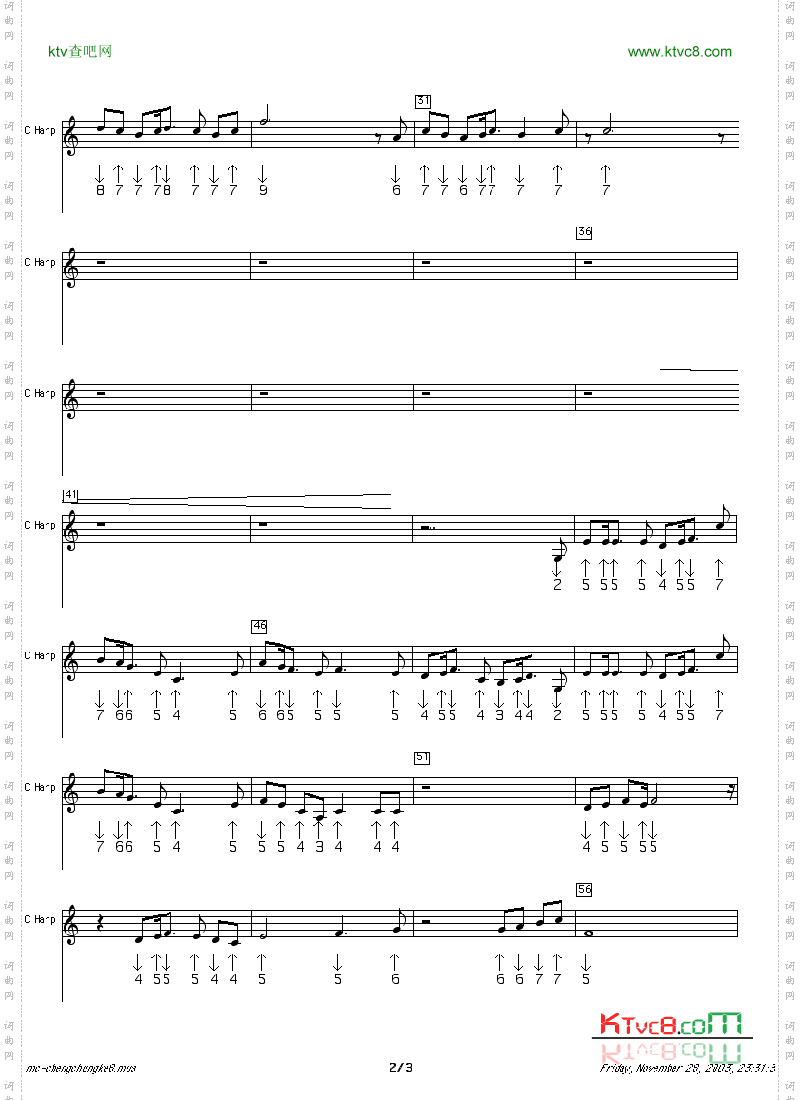 cryforyou-1口琴谱