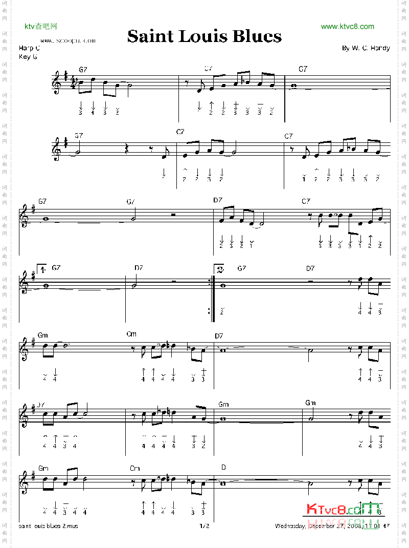 saintlouisblues口琴谱