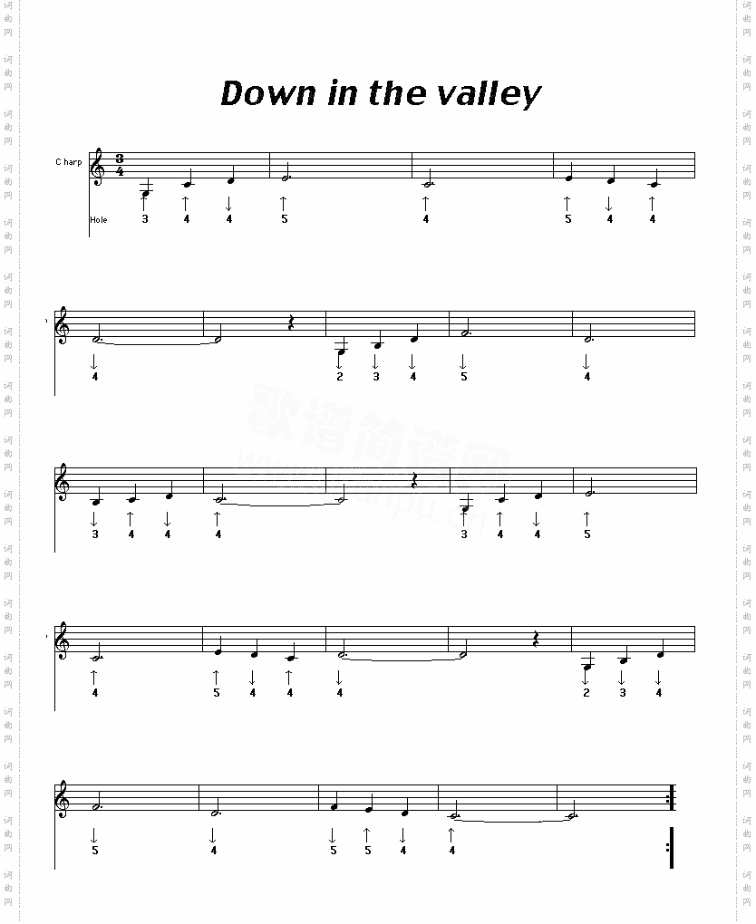 downinthevalley-1口琴谱