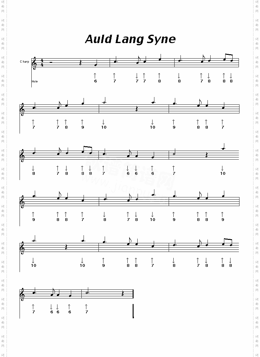 auldlangsyne-1口琴谱