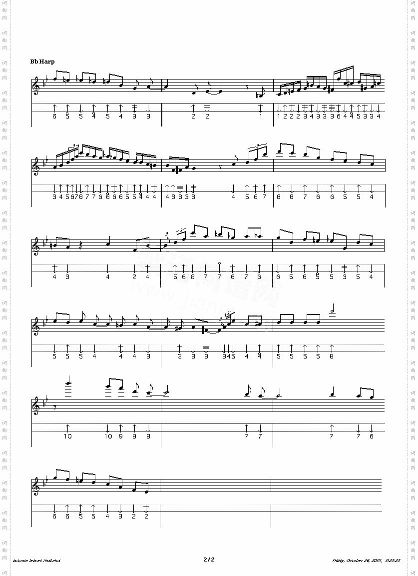 autumnleaves1口琴谱