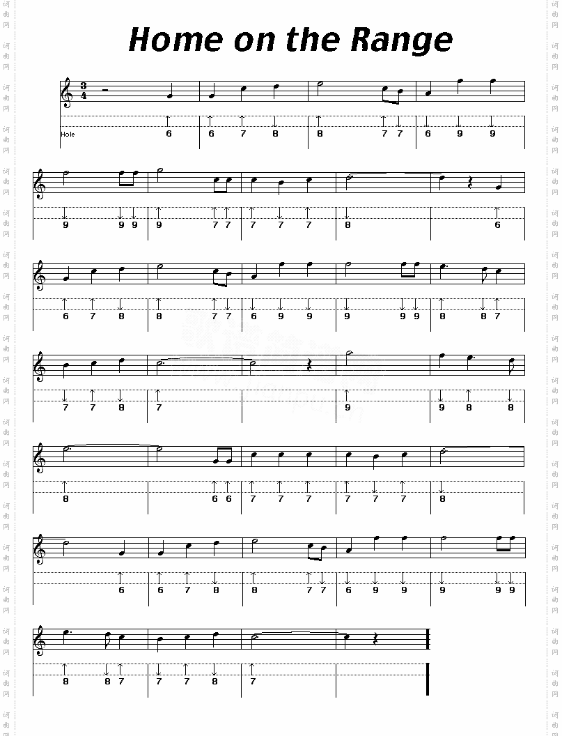 homeontherange口琴谱