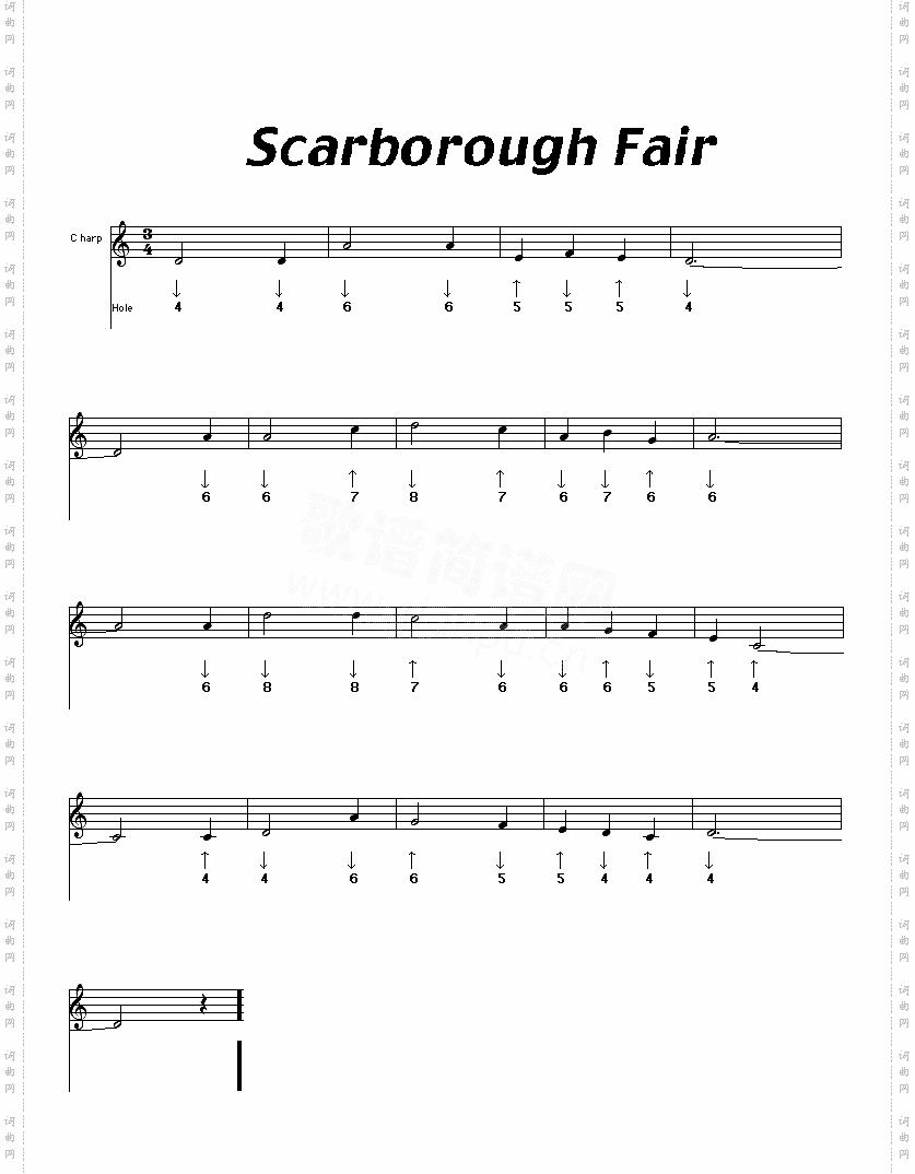 scarboroughfair口琴谱