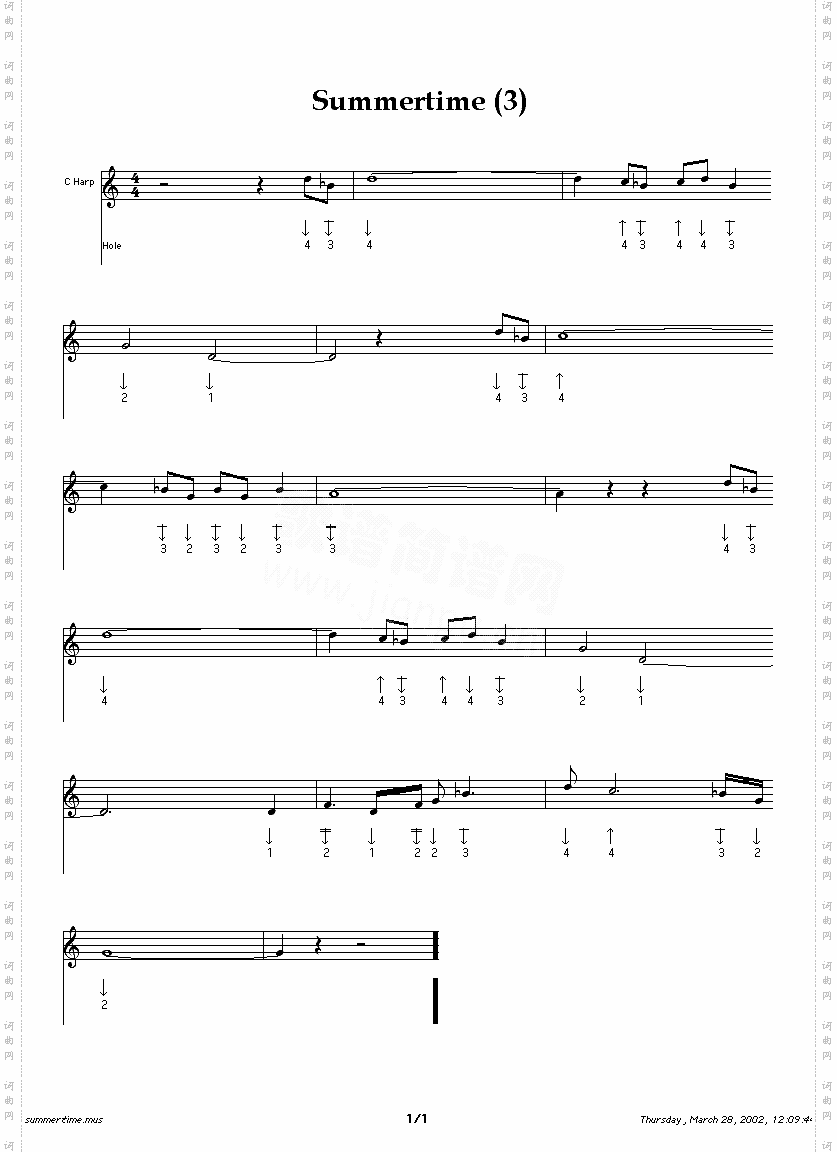 summertime3口琴谱.gif