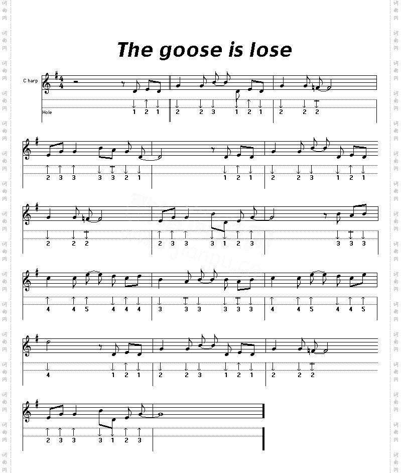 thegooseisloose口琴谱
