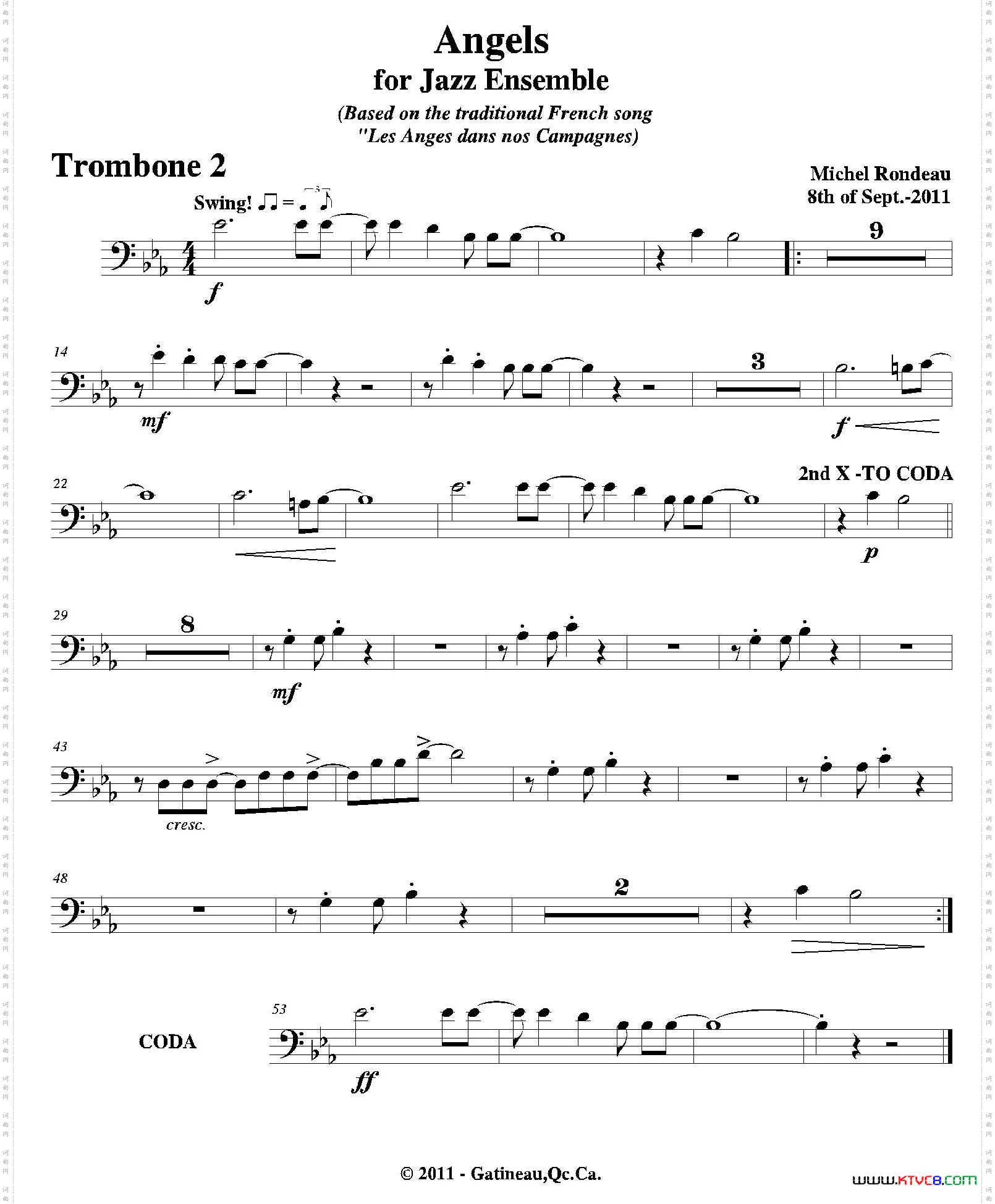 AngelsforJazzEnsemble第二长号分谱_Angels for Jazz Ensemble第二长号分谱