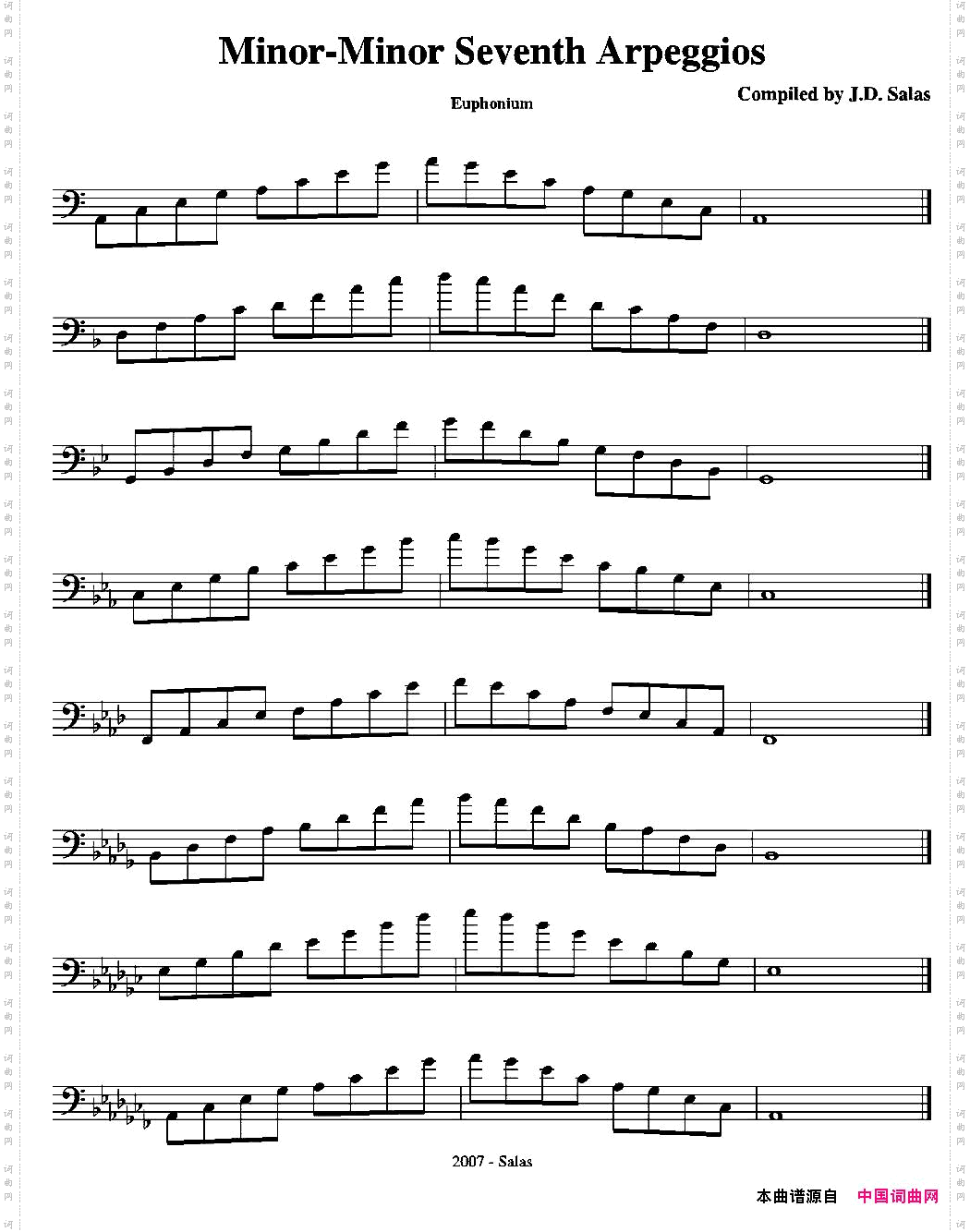 Minor-Minor7thArpeggios-Euphonium上低音号练习教材选曲_Minor-Minor 7th Arpeggios - Euphonium上低音号练习教材选曲