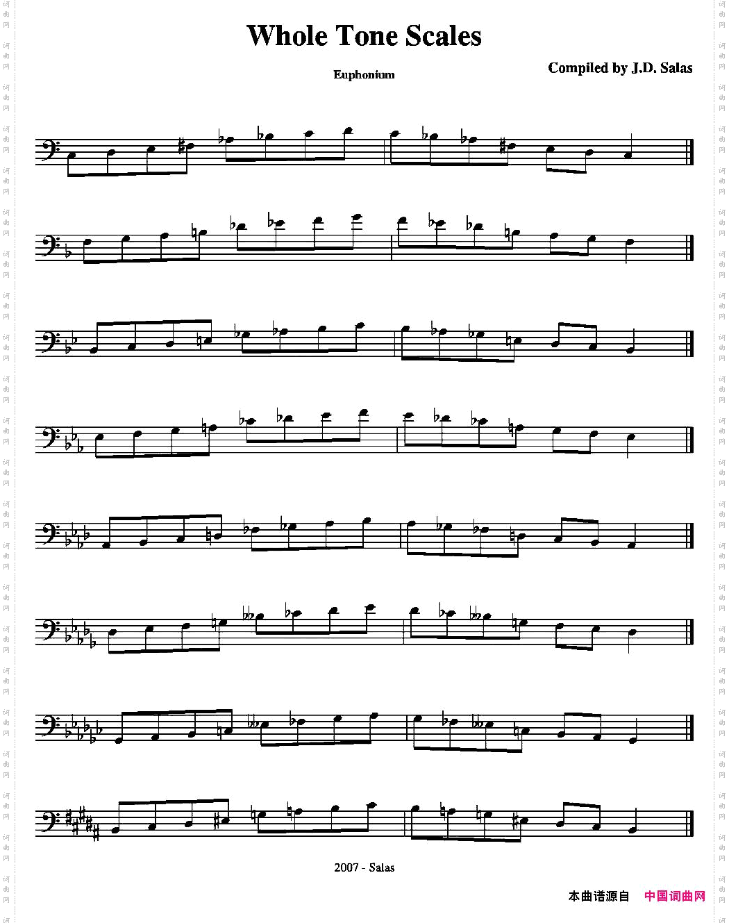 Whole-ToneScales-Euphonium上低音号练习教材选曲_Whole-Tone Scales - Euphonium上低音号练习教材选曲