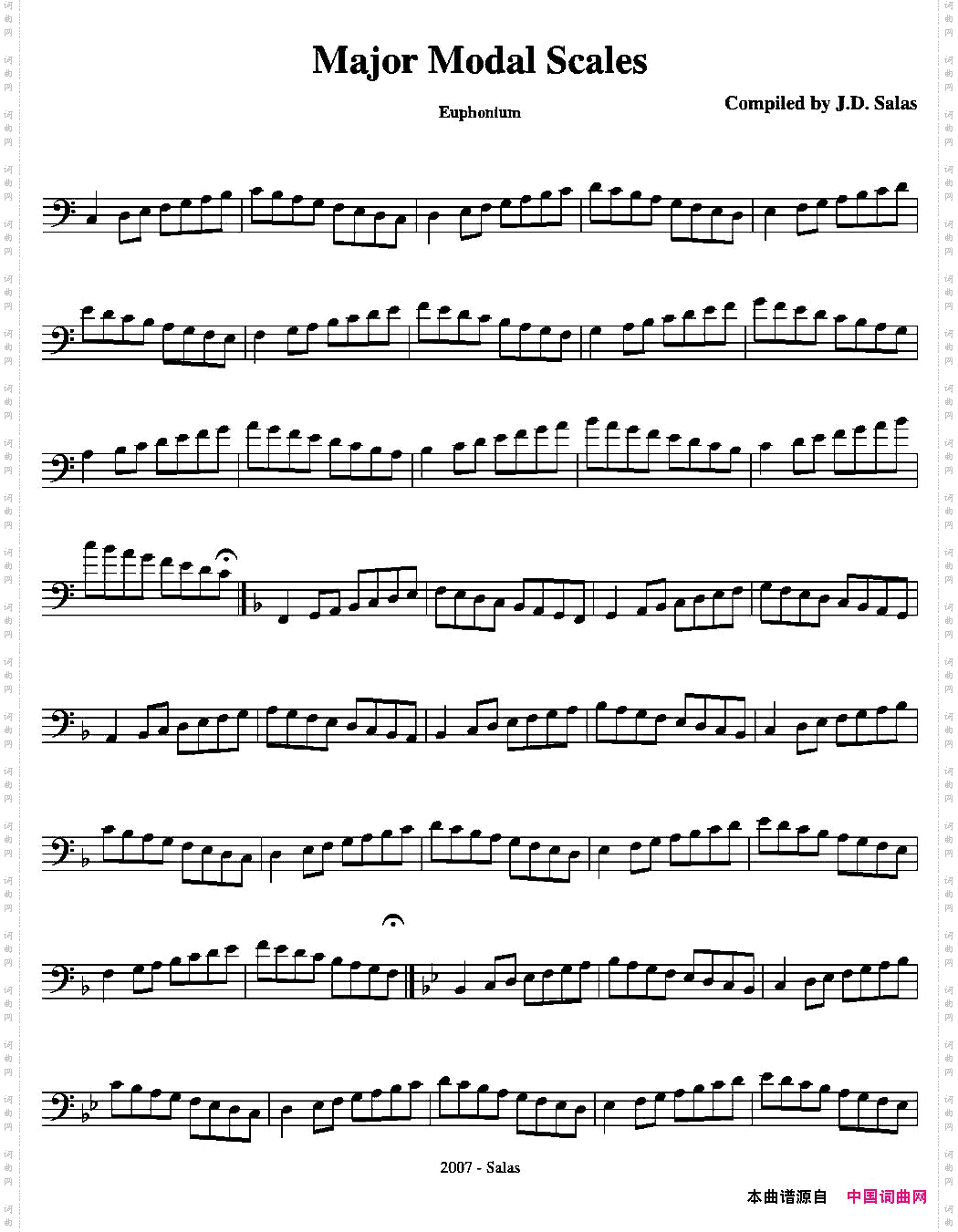 MajorModalScales-Euphonium上低音号练习教材选曲_Major Modal Scales - Euphonium上低音号练习教材选曲