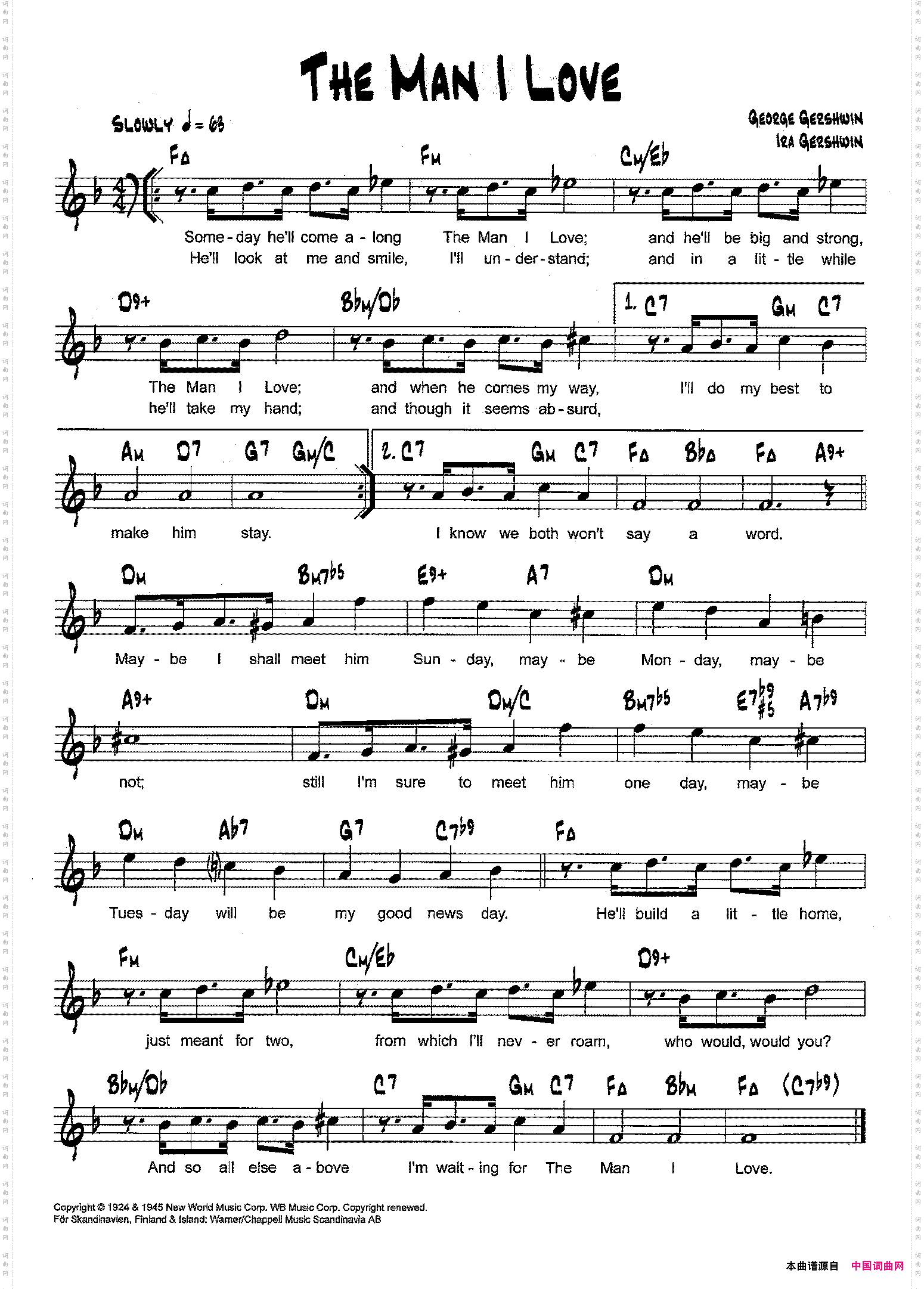 降B爵士乐谱：THEMANILOVE