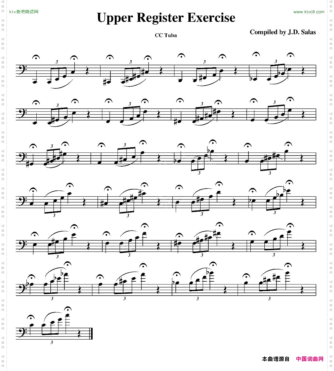 UpperRegisterExercise-CCTuba大号练习教材选曲