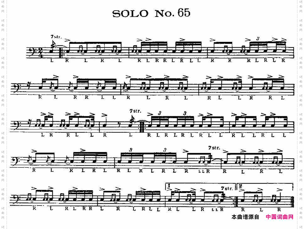 美国军鼓SOLONo.61-65爵士鼓谱_美国军鼓 SOLO No.61-65爵士鼓谱