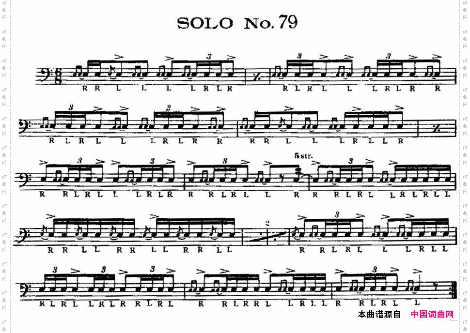 美国军鼓SOLONo.76-80爵士鼓谱_美国军鼓 SOLO No.76-80爵士鼓谱