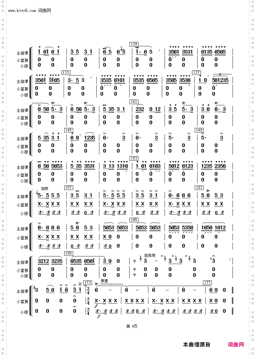 春到湘江_打击乐分谱