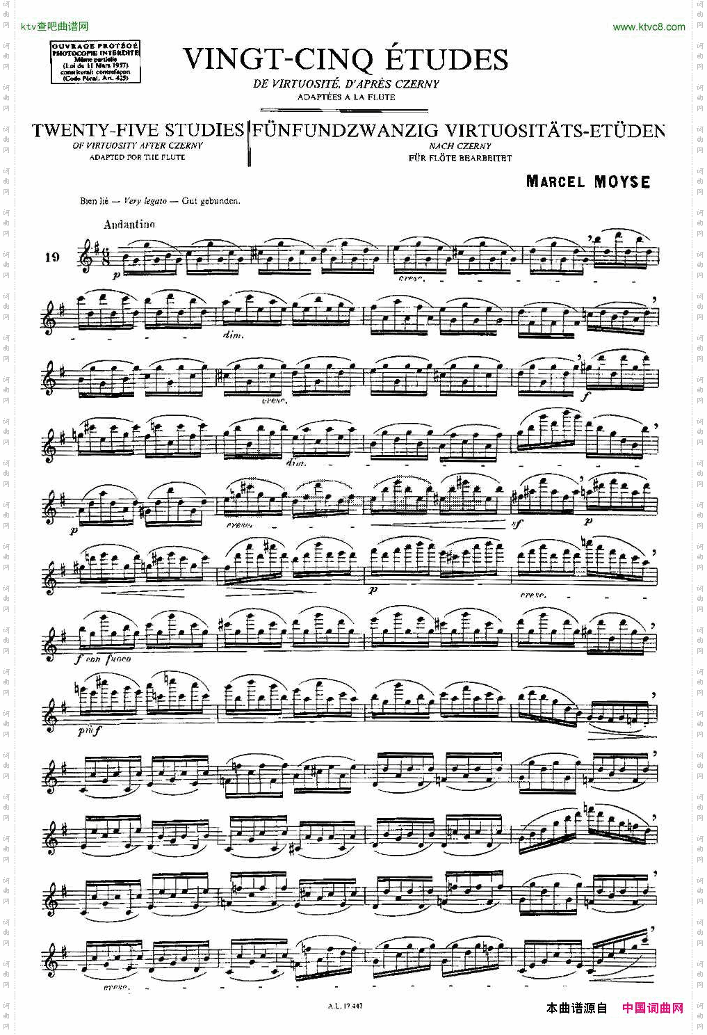 Moyse-25StudiesafterCzernyflute之1925首改编自车尔尼作品的练习曲