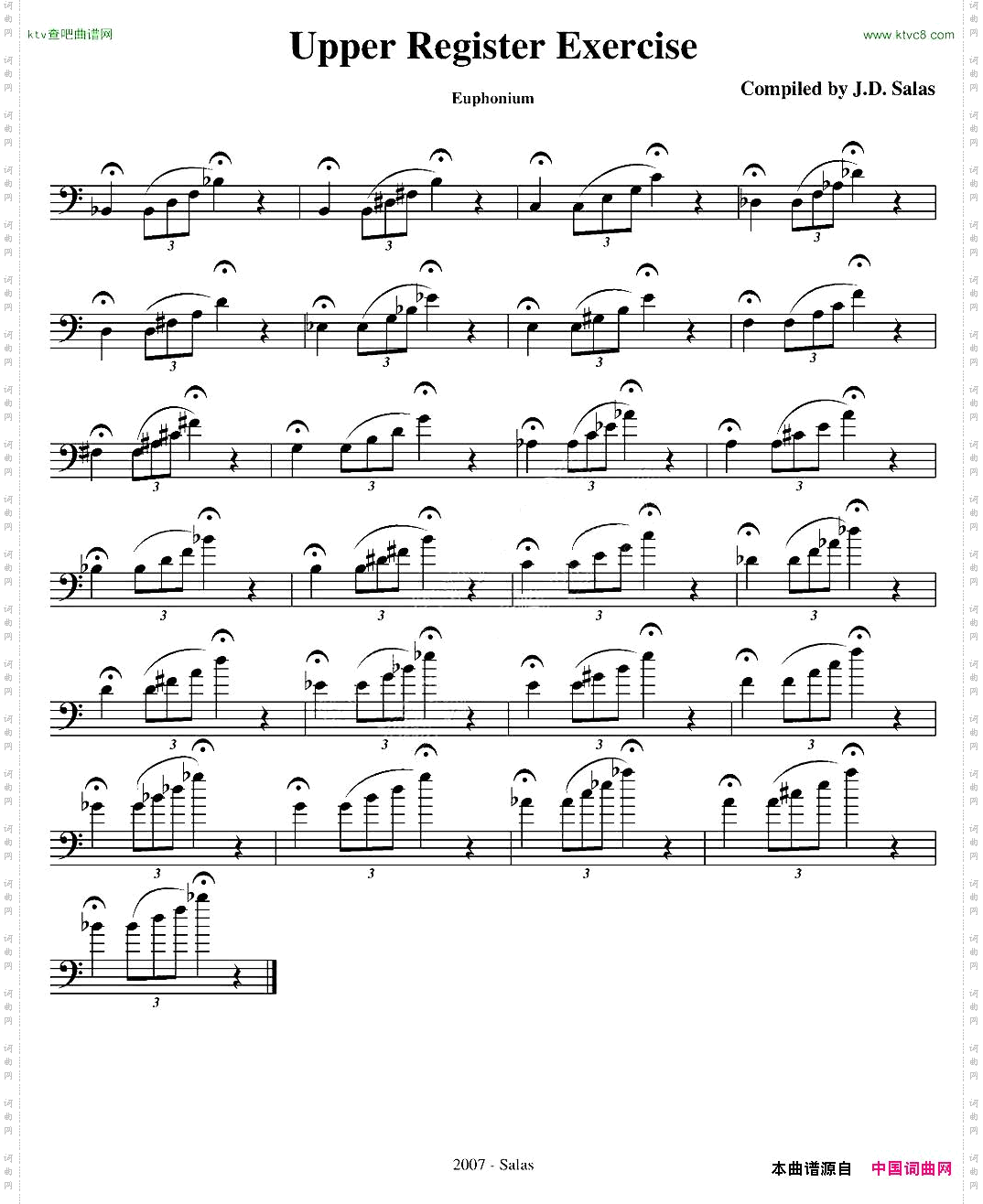 UpperRegisterExercise-Euphonium大号练习教材选曲
