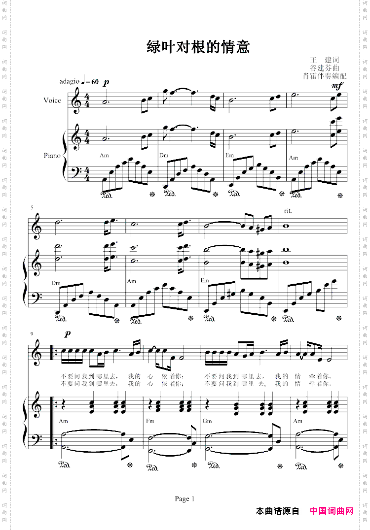 绿叶对根的情意（正谱）