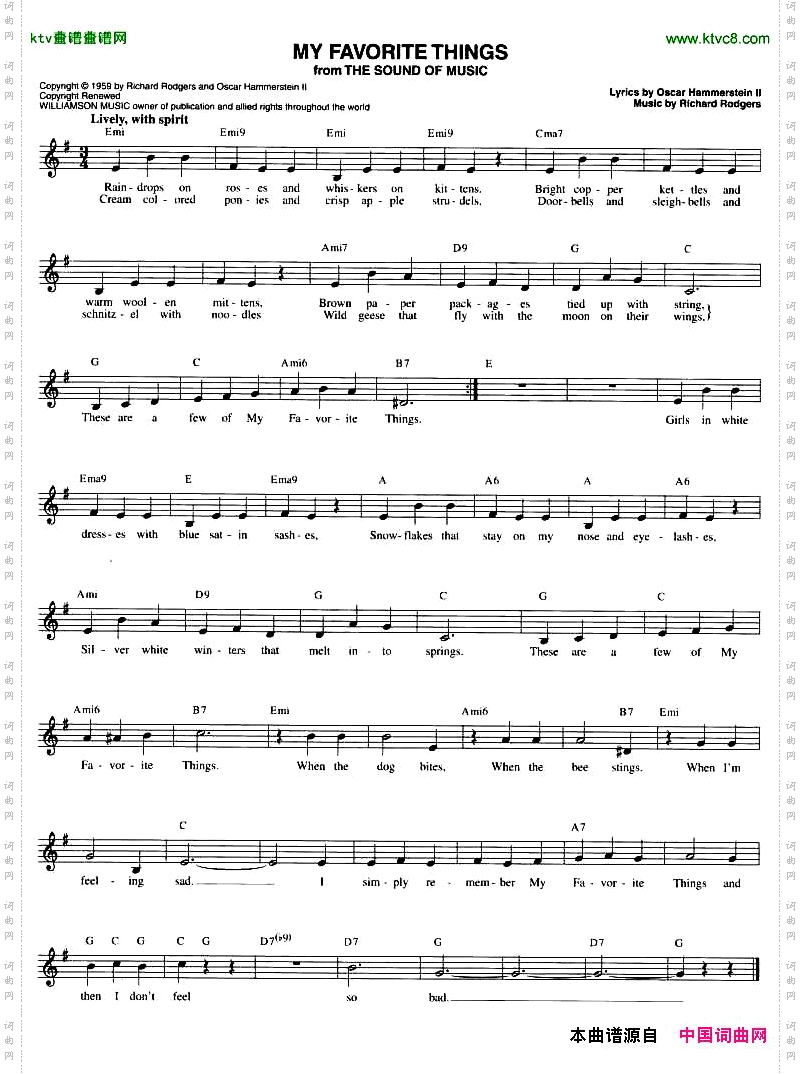 MYFAVORITETHINGS五线谱