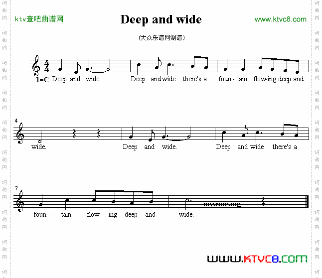 Deepandwide英文儿歌、五线谱