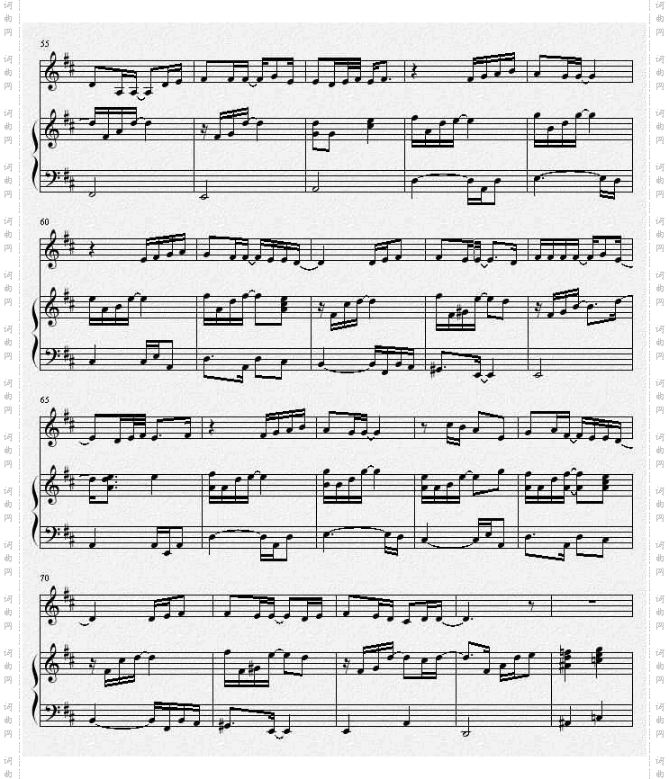 因为是女子－Kiss线谱[伴奏谱]