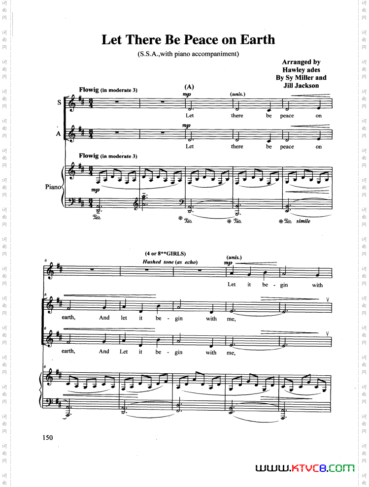 LetThereBePeaceonEarth合唱正谱_Let There Be Peace on Earth合唱 正谱