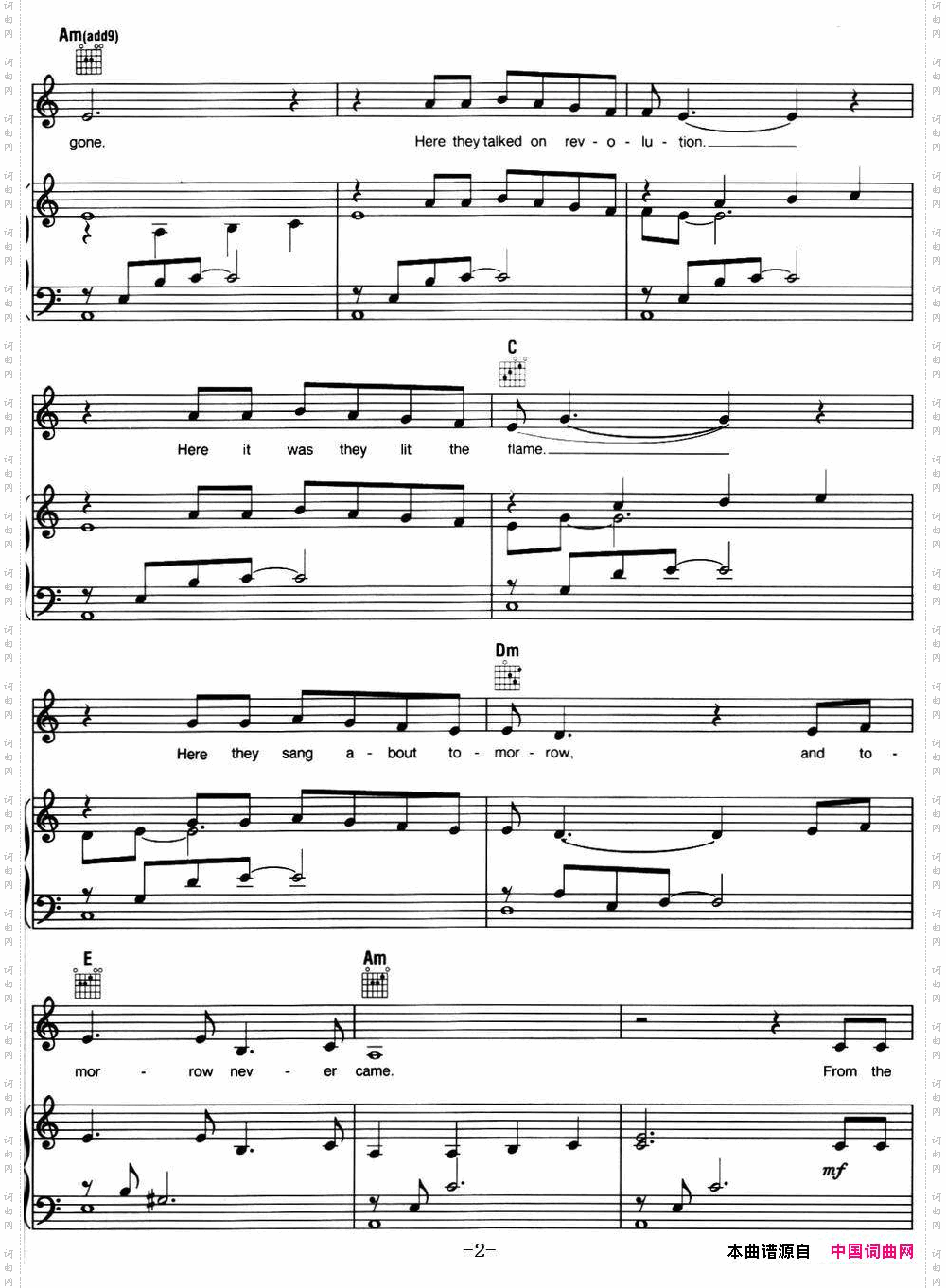 EmptyChairsatEmptyTables_ 音乐剧《悲惨世界》Les Miserables选曲、正谱 