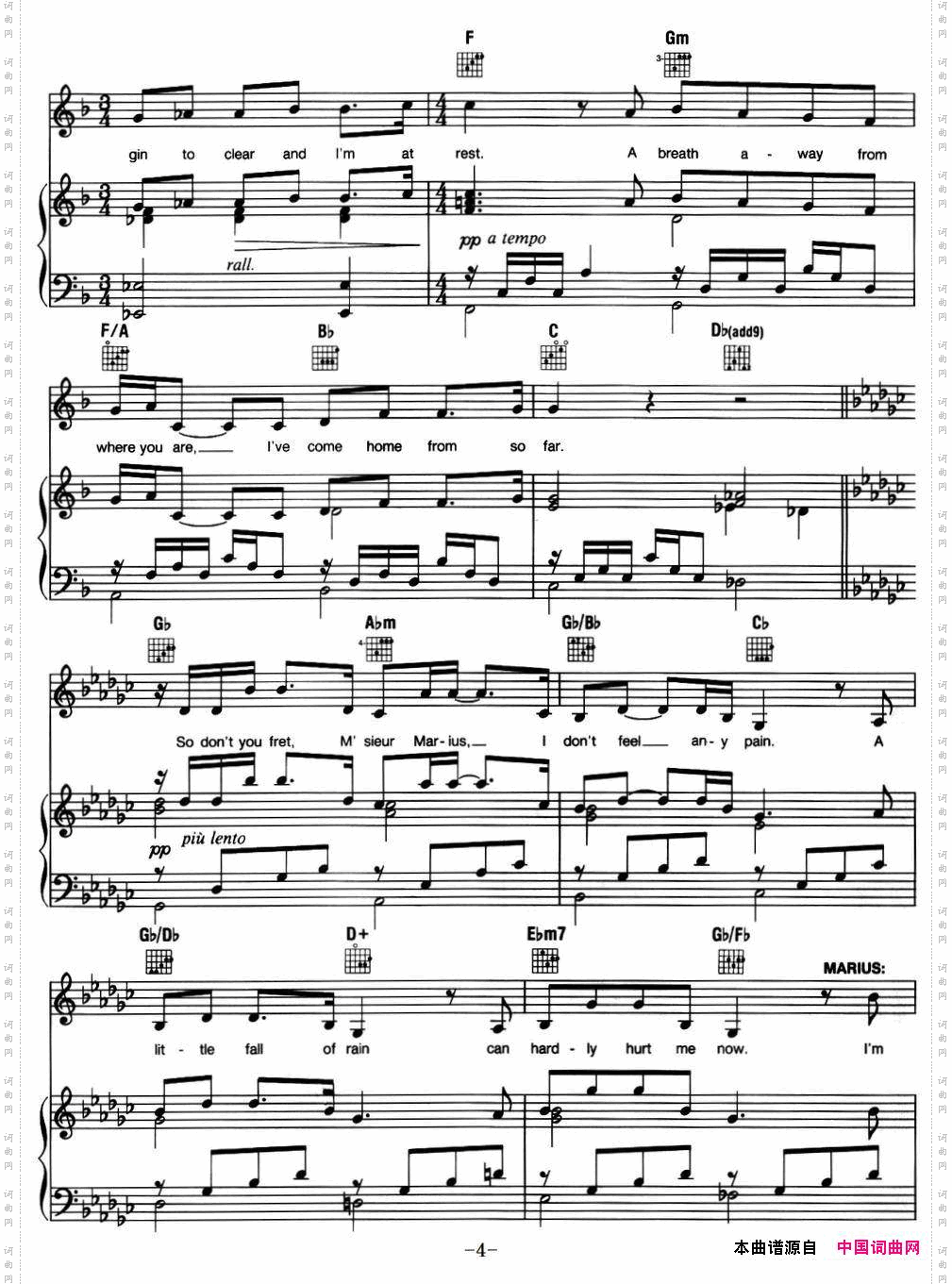 ALittleFallofRain音乐剧《悲惨世界》LesMiserables选曲、正谱_A Little Fall of Rain音乐剧《悲惨世界》Les Miserables选曲、正谱 
