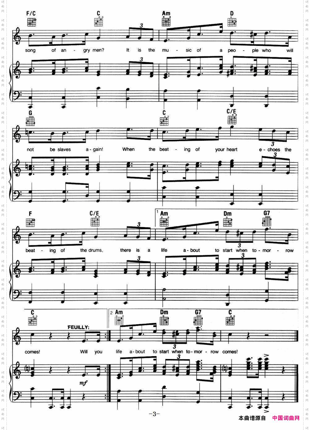 DoYouHearthePeopleSing_ 音乐剧《悲惨世界》Les Miserables选曲、正谱 