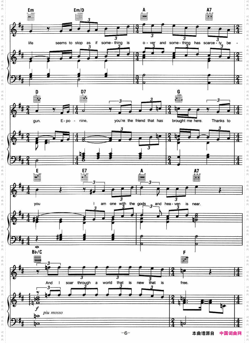 InMyLife_音乐剧《悲惨世界》Les Miserables选曲、正谱 