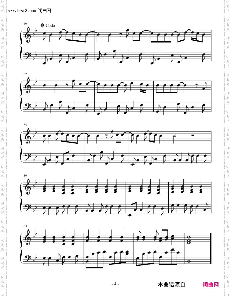 Give My Love_《最后之舞》主题曲五线谱