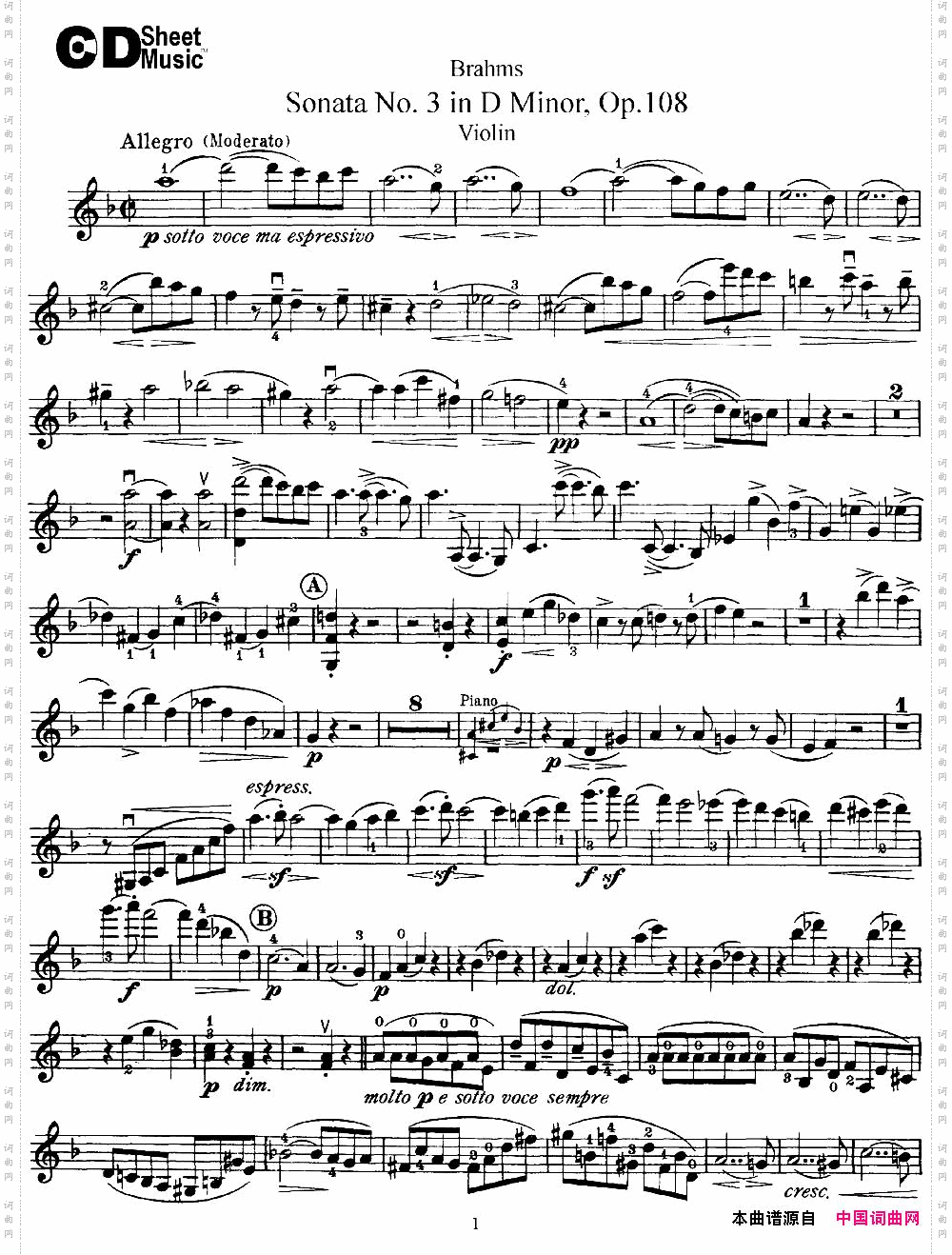 ViolinSonataNo.3inDMinorOp.108