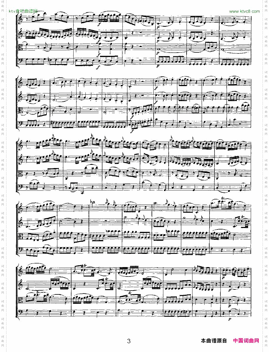 QuartetNo.4inCMajor,K.157C大调第四弦乐四重奏