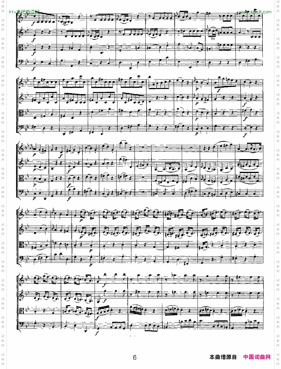 QuartetNo.6inBbMajor,K.159降B大调第六弦乐四重奏