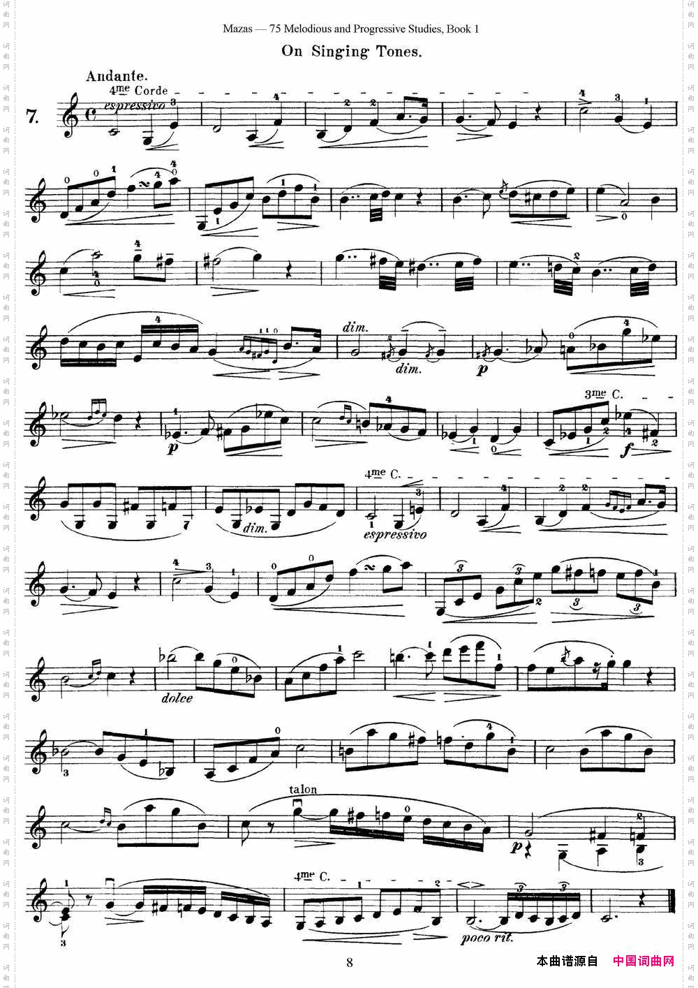 马扎斯小提琴练习曲Op.36第一册特殊练习曲7_马扎斯小提琴练习曲 Op.36 第一册 特殊练习曲7