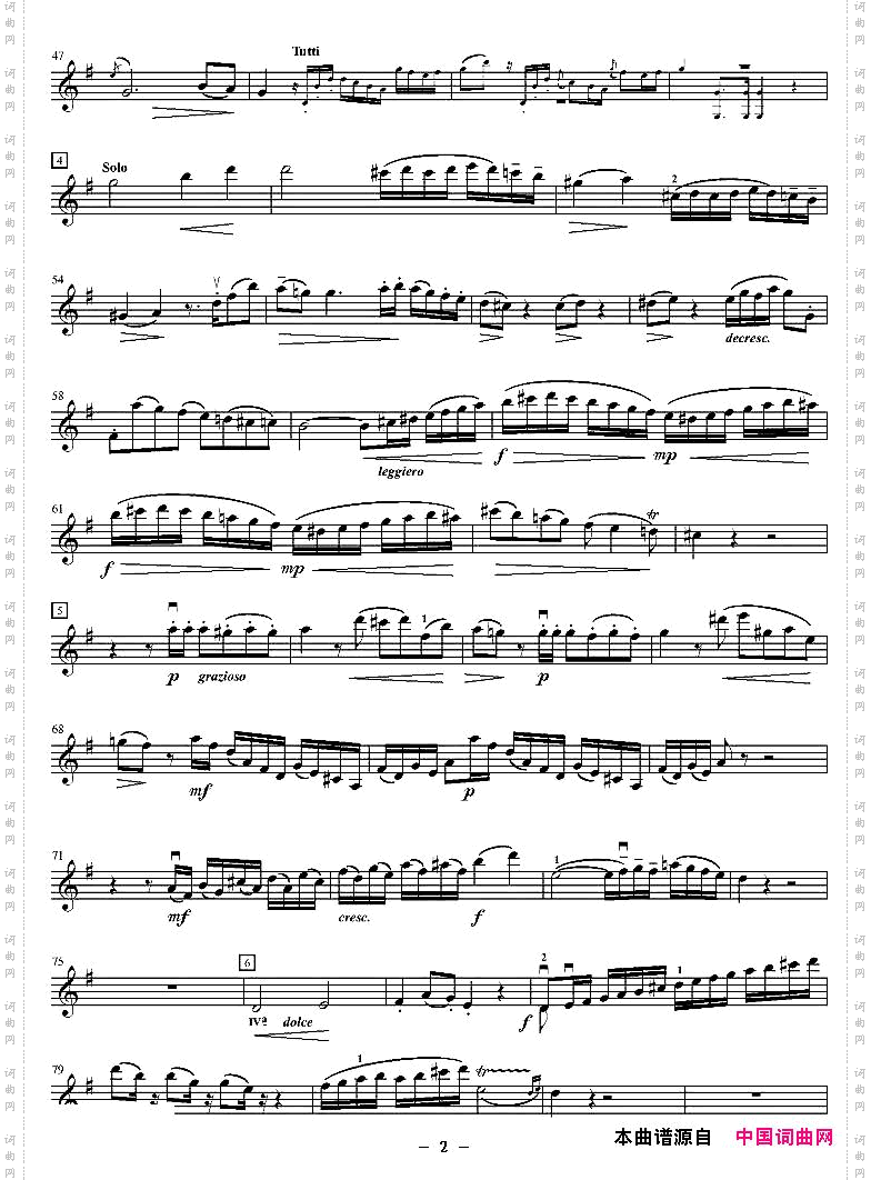 莫扎特第三小提琴协奏曲（第一乐章、小提琴分谱）